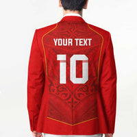 Custom Mate Ma'a Tonga Rugby Blazer Ngatu Tribal Motifs Sporty Style - Polynesian Pride