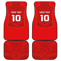 Custom Mate Ma'a Tonga Rugby Car Mats Ngatu Tribal Motifs Sporty Style - Polynesian Pride