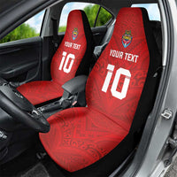 Custom Mate Ma'a Tonga Rugby Car Seat Cover Ngatu Tribal Motifs Sporty Style - Polynesian Pride