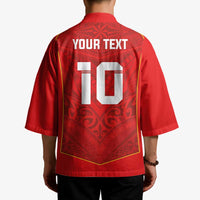 Custom Mate Ma'a Tonga Rugby Kimono Ngatu Tribal Motifs Sporty Style - Polynesian Pride