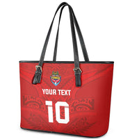 Custom Mate Ma'a Tonga Rugby Leather Tote Bag Ngatu Tribal Motifs Sporty Style - Polynesian Pride