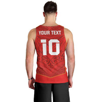 Custom Mate Ma'a Tonga Rugby Men Tank Top Ngatu Tribal Motifs Sporty Style - Polynesian Pride