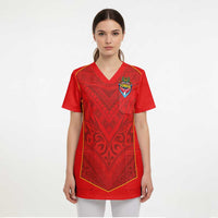 Custom Mate Ma'a Tonga Rugby Scrub Top Ngatu Tribal Motifs Sporty Style - Polynesian Pride