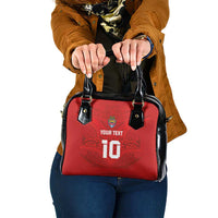 Custom Mate Ma'a Tonga Rugby Shoulder Handbag Ngatu Tribal Motifs Sporty Style - Polynesian Pride