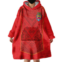 Custom Mate Ma'a Tonga Rugby Wearable Blanket Hoodie Ngatu Tribal Motifs Sporty Style - Polynesian Pride