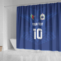 Custom Samoa Rugby Shower Curtain Tatau Tribal Motifs Sporty Style - Polynesian Pride