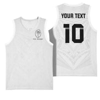 Custom Fiji Rugby Basketball Jersey Tapa Tribal Motifs Sporty Style - Polynesian Pride