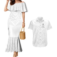 Custom Fiji Rugby Couples Matching Mermaid Dress and Hawaiian Shirt Tapa Tribal Motifs Sporty Style - Polynesian Pride