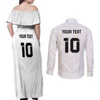 Custom Fiji Rugby Couples Matching Off Shoulder Maxi Dress and Long Sleeve Button Shirt Tapa Tribal Motifs Sporty Style - Polynesian Pride