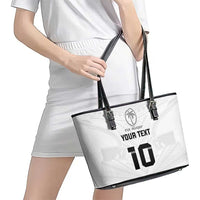 Custom Fiji Rugby Leather Tote Bag Tapa Tribal Motifs Sporty Style - Polynesian Pride