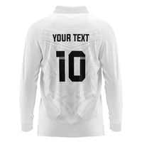 Custom Fiji Rugby Long Sleeve Polo Shirt Tapa Tribal Motifs Sporty Style - Polynesian Pride