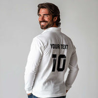 Custom Fiji Rugby Long Sleeve Polo Shirt Tapa Tribal Motifs Sporty Style - Polynesian Pride