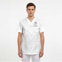 Custom Fiji Rugby Scrub Top Tapa Tribal Motifs Sporty Style - Polynesian Pride