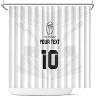 Custom Fiji Rugby Shower Curtain Tapa Tribal Motifs Sporty Style - Polynesian Pride