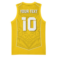Custom Niue Rugby Basketball Jersey Hiapo Tribal Motifs Sporty Style - Polynesian Pride