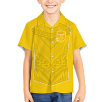 Custom Niue Rugby Family Matching Puletasi and Hawaiian Shirt Hiapo Tribal Motifs Sporty Style - Polynesian Pride