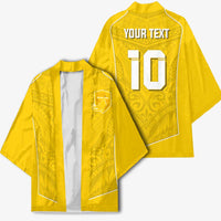 Custom Niue Rugby Kimono Hiapo Tribal Motifs Sporty Style - Polynesian Pride