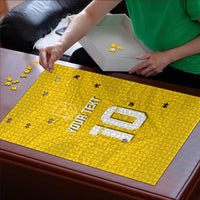 Custom Niue Rugby Puzzle Hiapo Tribal Motifs Sporty Style - Polynesian Pride