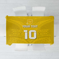 Custom Niue Rugby Tablecloth Hiapo Tribal Motifs Sporty Style - Polynesian Pride