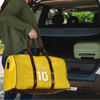 Custom Niue Rugby Travel Bag Hiapo Tribal Motifs Sporty Style - Polynesian Pride