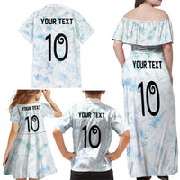 Custom New Zealand Football Family Matching Off Shoulder Maxi Dress and Hawaiian Shirt The Whites-Aotearoa Inspired - Polynesian Pride