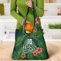 Custom Hawaii Volleyball Grocery Bag Kakau Abstract and Tropical Plants Green Color - Polynesian Pride
