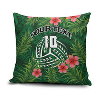 Custom Hawaii Volleyball Pillow Cover Kakau Abstract and Tropical Plants Green Color - Polynesian Pride