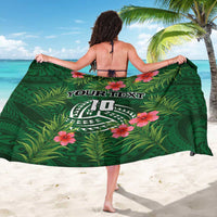 Custom Hawaii Volleyball Sarong Kakau Abstract and Tropical Plants Green Color - Polynesian Pride