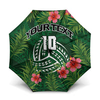 Custom Hawaii Volleyball Umbrella Kakau Abstract and Tropical Plants Green Color - Polynesian Pride