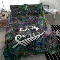 New Zealand Bedding Set Aotearoa Symbols With Silver Fern LT03 - Polynesian Pride