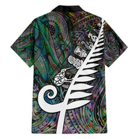 New Zealand Family Matching Tank Maxi Dress and Hawaiian Shirt Aotearoa Symbols With Silver Fern LT03 - Polynesian Pride