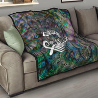 New Zealand Quilt Aotearoa Symbols With Silver Fern LT03 - Polynesian Pride