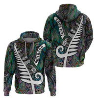 Personalized New Zealand Hoodie Aotearoa Symbols With Silver Fern LT03 - Polynesian Pride