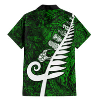 New Zealand Family Matching Mermaid Dress and Hawaiian Shirt Silver Fern and Maori Symbols Papua Shell Green Style LT03 - Polynesian Pride