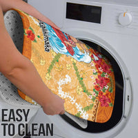 Hawaii Mele Kalikimaka Bathroom Set Funny Santa Claus Surfing on Tropical Plants - Polynesian Pride