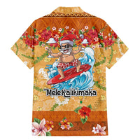 Hawaii Mele Kalikimaka Family Matching Mermaid Dress and Hawaiian Shirt Funny Santa Claus Surfing on Tropical Plants LT03 - Polynesian Pride