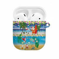 Polynesian Merry Christmas AirPods Case Funny Santa Beach Tropical Plant and Turtle - Polynesian Pride