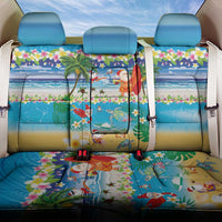 Polynesian Merry Christmas Back Car Seat Cover Funny Santa Beach Tropical Plant and Turtle - Polynesian Pride
