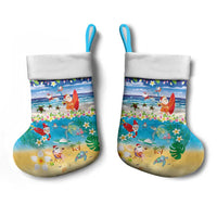 Polynesian Merry Christmas Stocking Funny Santa Beach Tropical Plant and Turtle - Polynesian Pride