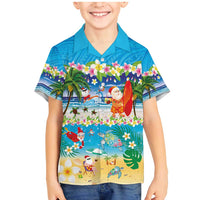 Polynesian Merry Christmas Family Matching Mermaid Dress and Hawaiian Shirt Funny Santa Beach Tropical Plant and Turtle - Polynesian Pride