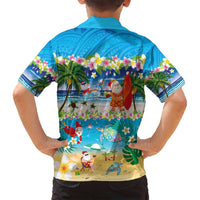 Polynesian Merry Christmas Family Matching Tank Maxi Dress and Hawaiian Shirt Funny Santa Beach Tropical Plant and Turtle LT03 - Polynesian Pride