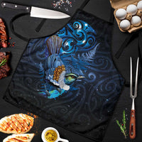 Aotearoa Matariki Apron Maori Tribal with Silver Fern and Tui Bird Galaxy Style - Polynesian Pride