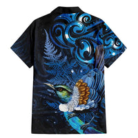 Aotearoa Matariki Family Matching Mermaid Dress and Hawaiian Shirt Maori Tribal with Silver Fern and Tui Bird Galaxy Style LT03 - Polynesian Pride