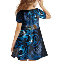 Aotearoa Matariki Family Matching Tank Maxi Dress and Hawaiian Shirt Maori Tribal with Silver Fern and Tui Bird Galaxy Style LT03 - Polynesian Pride