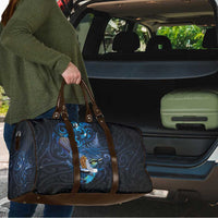 Aotearoa Matariki Travel Bag Maori Tribal with Silver Fern and Tui Bird Galaxy Style - Polynesian Pride