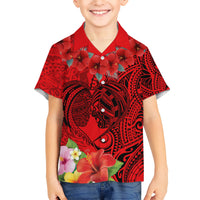 Personalised Hawaii Valentine Day Hawaiian Shirt Couple Love Heart mix Hibiscus and Polynesian Tattoo LT03 - Polynesian Pride