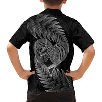 New Zealand Valentine Day Family Matching Summer Maxi Dress and Hawaiian Shirt Aotearoa Warrior and Woman Love Heart Maori Pattern LT03 - Polynesian Pride