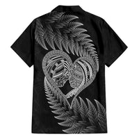 New Zealand Valentine Day Family Matching Summer Maxi Dress and Hawaiian Shirt Aotearoa Warrior and Woman Love Heart Maori Pattern LT03 - Polynesian Pride