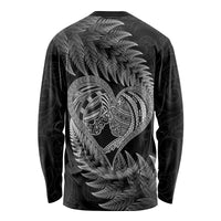 New Zealand Valentine Day Long Sleeve Shirt Aotearoa Warrior and Woman Love Heart Maori Pattern LT03 - Polynesian Pride