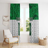 Custom Hawaii Volleyball-Kakau Motif Green Color Window Curtain